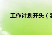 工作计划开头（怎么写工作计划开头）