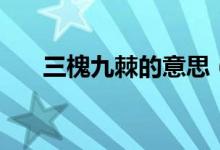 三槐九棘的意思（三槐九棘什么意思）