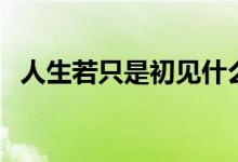 人生若只是初见什么意思（它出自哪里呢）