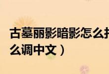 古墓丽影暗影怎么打开灯光（古墓丽影暗影怎么调中文）