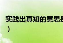 实践出真知的意思是什么（实践出真知的解释）