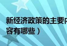 新经济政策的主要内容（新经济政策的主要内容有哪些）