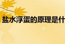 盐水浮蛋的原理是什么（盐水浮蛋什么原理）
