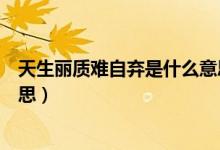 天生丽质难自弃是什么意思（天生丽质难自弃具体是什么意思）
