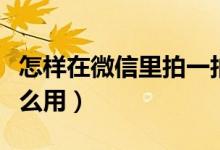 怎样在微信里拍一拍（微信上线拍一拍功能怎么用）