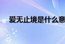 爱无止境是什么意思（爱无止境指什么）