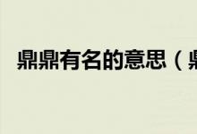 鼎鼎有名的意思（鼎鼎有名的意思是什么）