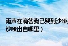 雨声在滴答我已哭到沙哑是什么歌曲（雨声在滴答我已哭到沙哑出自哪里）