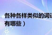 各种各样类似的词语（跟各种各样类似的词语有哪些）