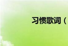 习惯歌词（歌曲习惯歌词）