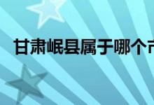 甘肃岷县属于哪个市（甘肃岷县属于哪儿）