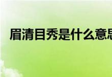 眉清目秀是什么意思（眉清目秀简单介绍）