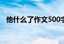 他什么了作文500字（他什么了作文范文）