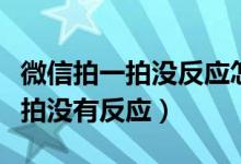 微信拍一拍没反应怎么办（怎么解决微信拍一拍没有反应）