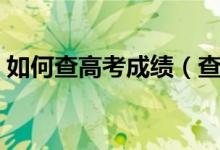 如何查高考成绩（查询高考成绩的几种方法）