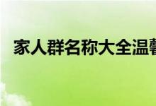 家人群名称大全温馨的（适合家人群名字）