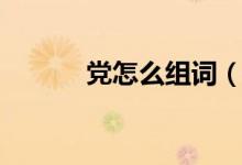 党怎么组词（汉字党怎么组词）