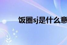 饭圈sj是什么意思（饭圈sj的意思）
