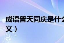 成语普天同庆是什么意思（成语普天同庆的含义）
