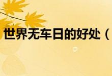 世界无车日的好处（世界无车日有哪些好处）