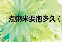 煮粥米要泡多久（煮粥米要泡多长时间）