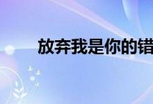 放弃我是你的错原唱（你有听过吗）
