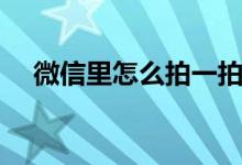 微信里怎么拍一拍（具体操作方法介绍）