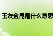 玉友金昆是什么意思（玉友金昆成语的意思）