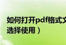 如何打开pdf格式文件（两种打开方法供大家选择使用）