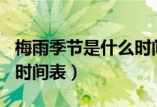 梅雨季节是什么时间2020（2020年入梅出梅时间表）