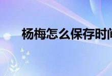 杨梅怎么保存时间长（杨梅保存方法）