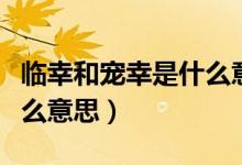 临幸和宠幸是什么意思（临幸和宠幸分别是什么意思）