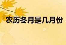 农历冬月是几月份（农历冬月是什么时候）