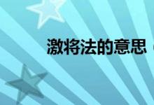 激将法的意思（激将法如何解释）