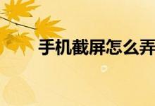 手机截屏怎么弄（手机截屏的方法）