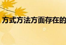 方式方法方面存在的问题和不足（方式方法）
