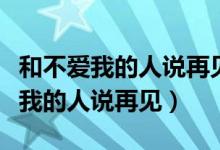 和不爱我的人说再见和不懂我的人说（和不爱我的人说再见）