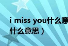 i miss you什么意思中文翻译（i miss you什么意思）