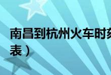 南昌到杭州火车时刻表（南昌到杭州火车时刻表）