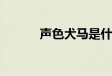声色犬马是什么意思啊（声色）
