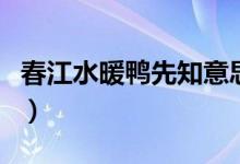 春江水暖鸭先知意思是（春江水暖鸭先知意思）