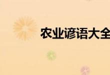 农业谚语大全100条（农谚语）