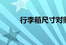 行李箱尺寸对照表（旅行箱尺寸）