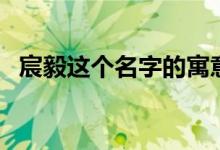 宸毅这个名字的寓意（毅在名字里的意思）