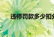 违停罚款多少扣分吗(违停罚款多少)