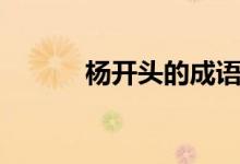 杨开头的成语（阳开头的成语）