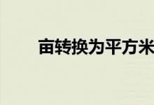 亩转换为平方米（亩换算成平方米）