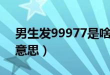 男生发99977是啥意思（男生发99977什么意思）