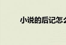 小说的后记怎么写（后记怎么写）