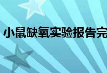 小鼠缺氧实验报告完整书写（小鼠缺氧实验）